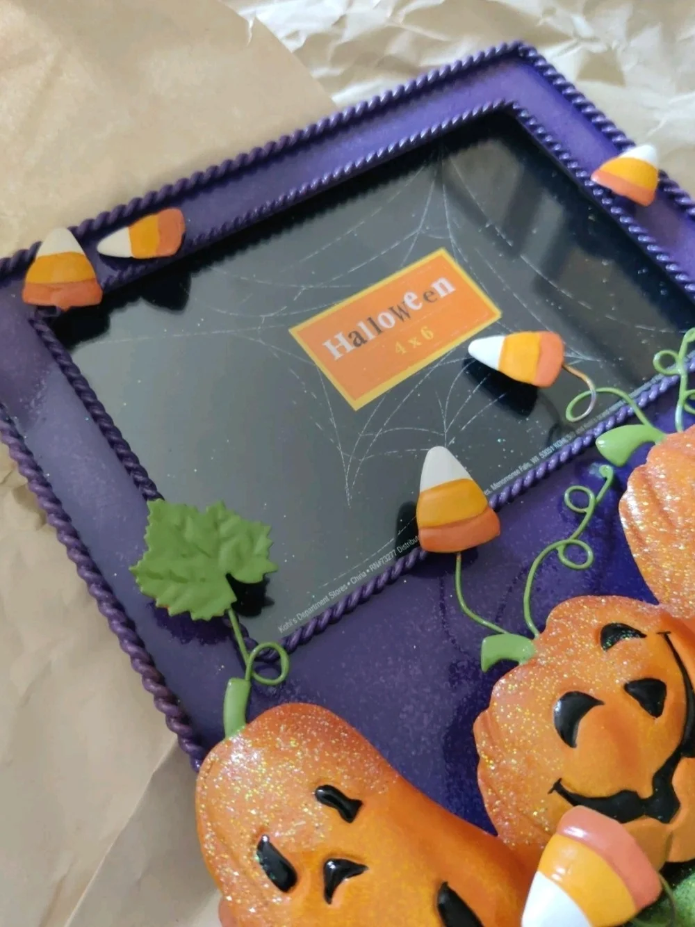 Kohl's Halloween Pumpkin Photo Frame in Purple, Orange, Green